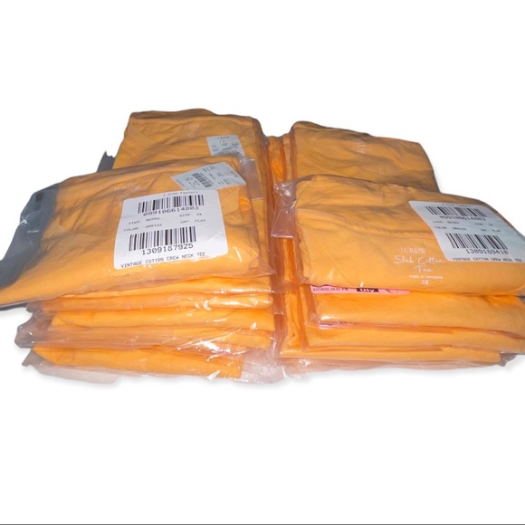 J. CREW Vintage Cotton Tee Crewneck Neon Mango Short Sleeve T-Shirt - Picture 6 of 9